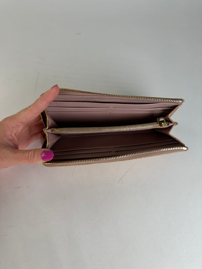Vintage Miu Miu Crocodile Emblossed Leather Long Wallet Beige Brown