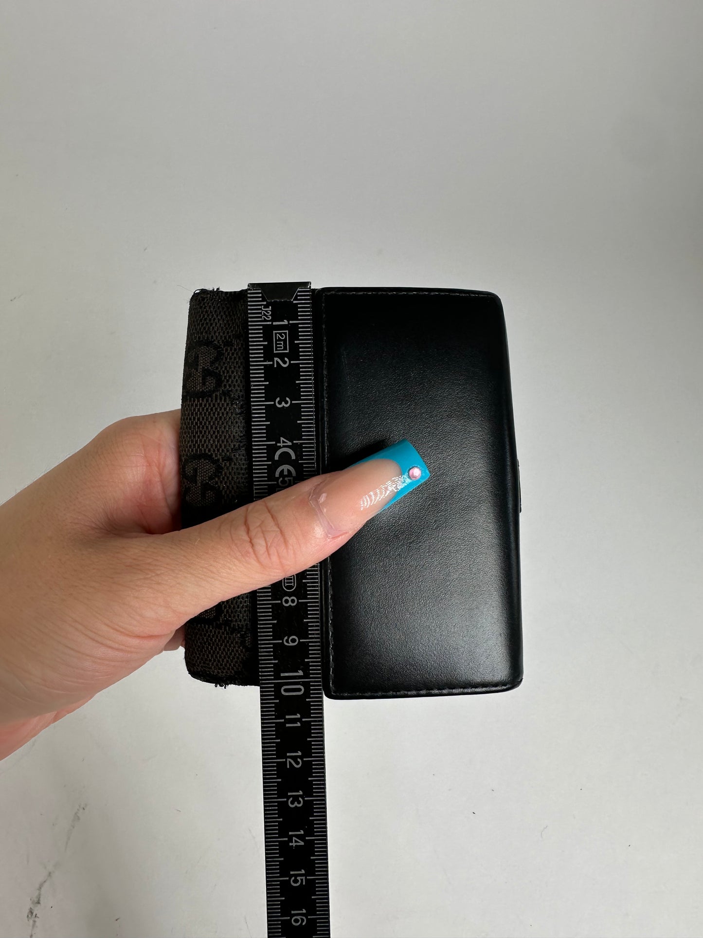 Vintage Gucci GG Supreme Card Holder Black Brown Silver