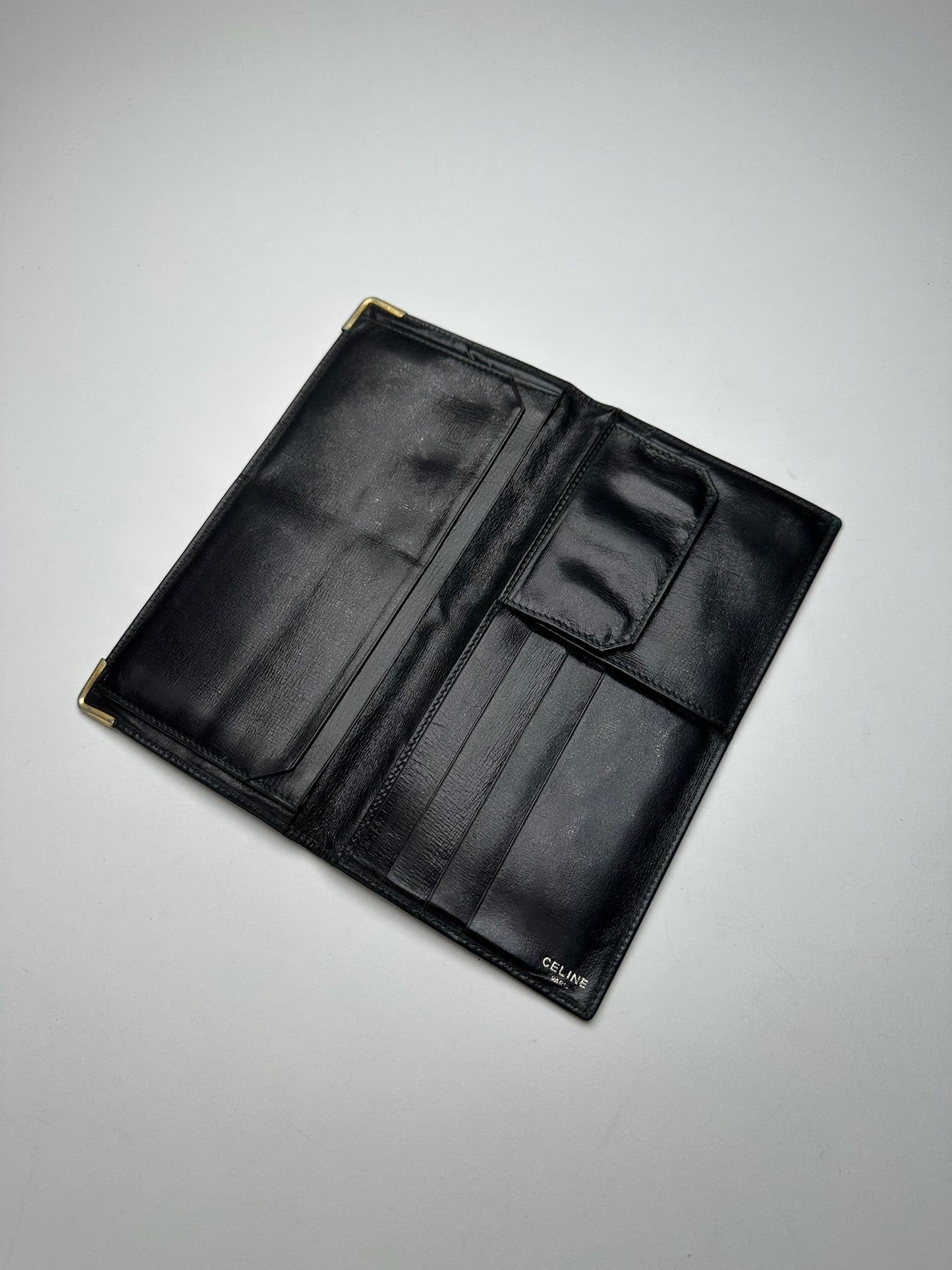Vintage Celine Paris Leather ID Holder black