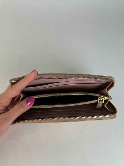 Vintage Miu Miu Crocodile Emblossed Leather Long Wallet Beige Brown