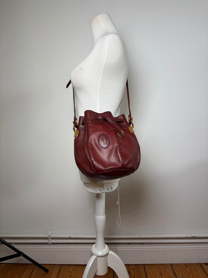 Vintage Cartier Must de Cartier Seau Drawstring Bag c. Late 1980s Burgundy