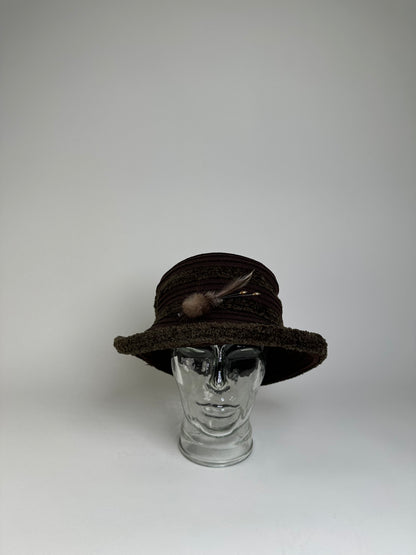 Vintage Givenchy Wool Felt Hat Dark Brown Olive Green