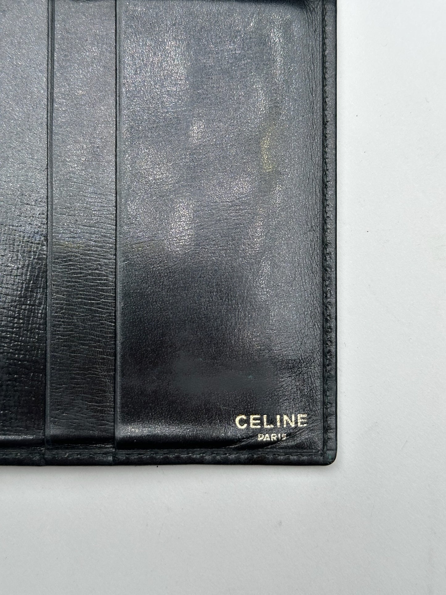 Vintage Celine Paris Leather ID Holder black