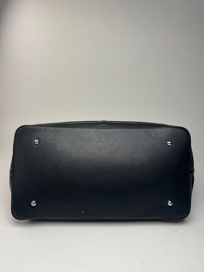 Sac cabas vintage en toile et cuir Courreges noir