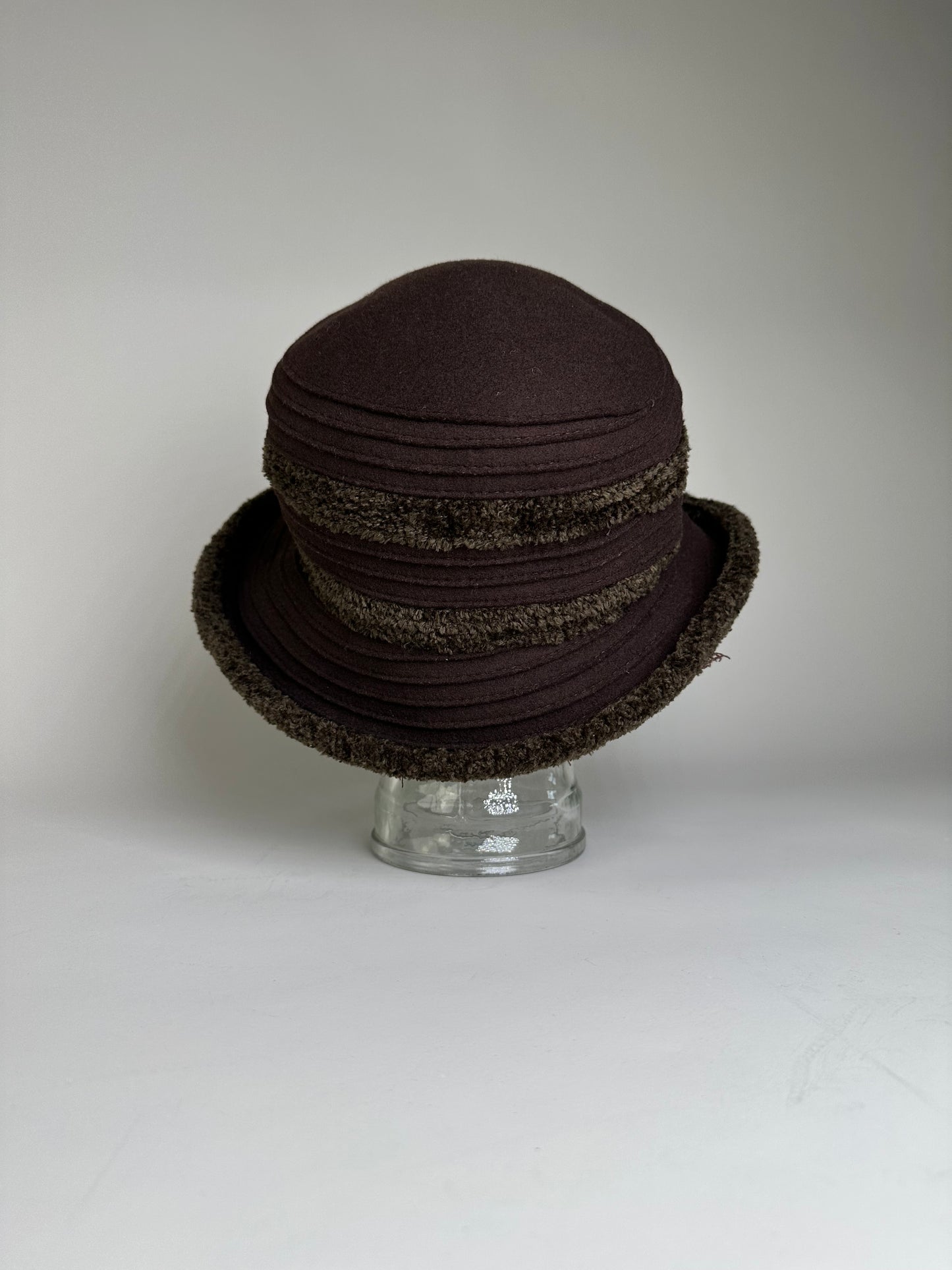 Vintage Givenchy Wool Felt Hat Dark Brown Olive Green