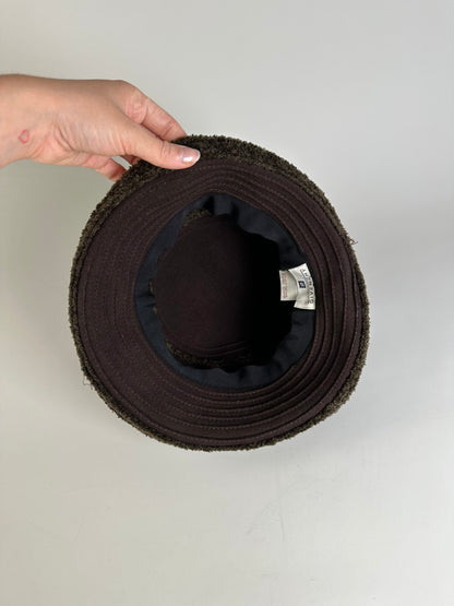 Vintage Givenchy Wool Felt Hat Dark Brown Olive Green