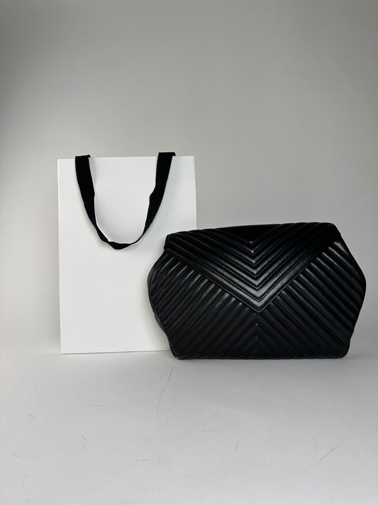 Vintage Givenchy Leather Clutch Abstract Black
