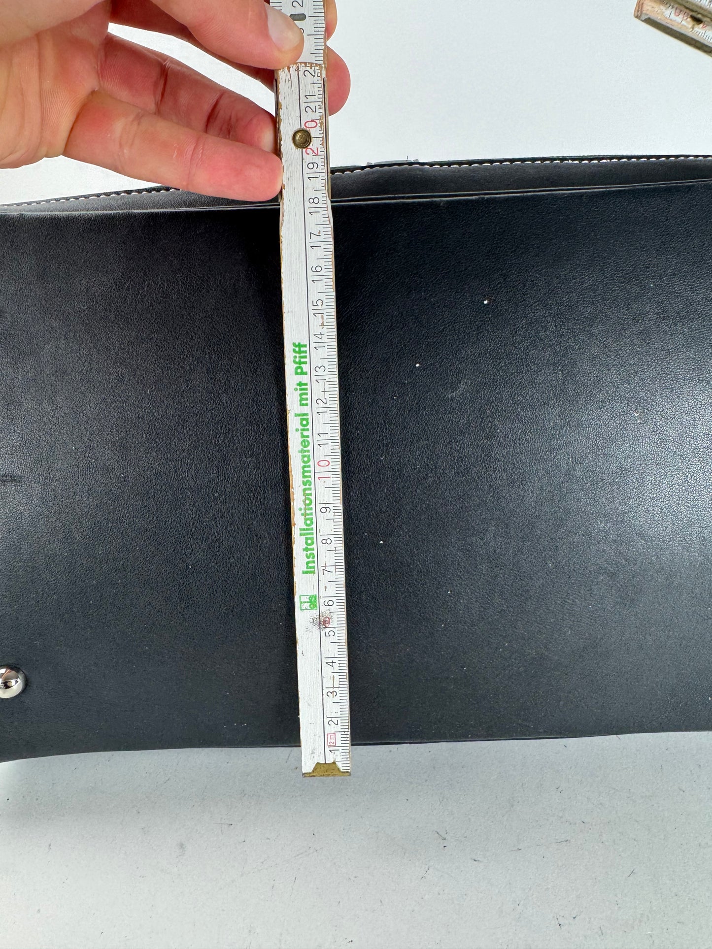 Sac cabas vintage en toile et cuir Courreges noir