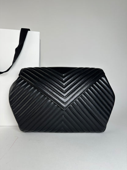 Vintage Givenchy Leather Clutch Abstract Black