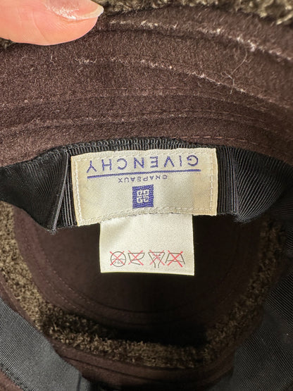 Vintage Givenchy Wool Felt Hat Dark Brown Olive Green