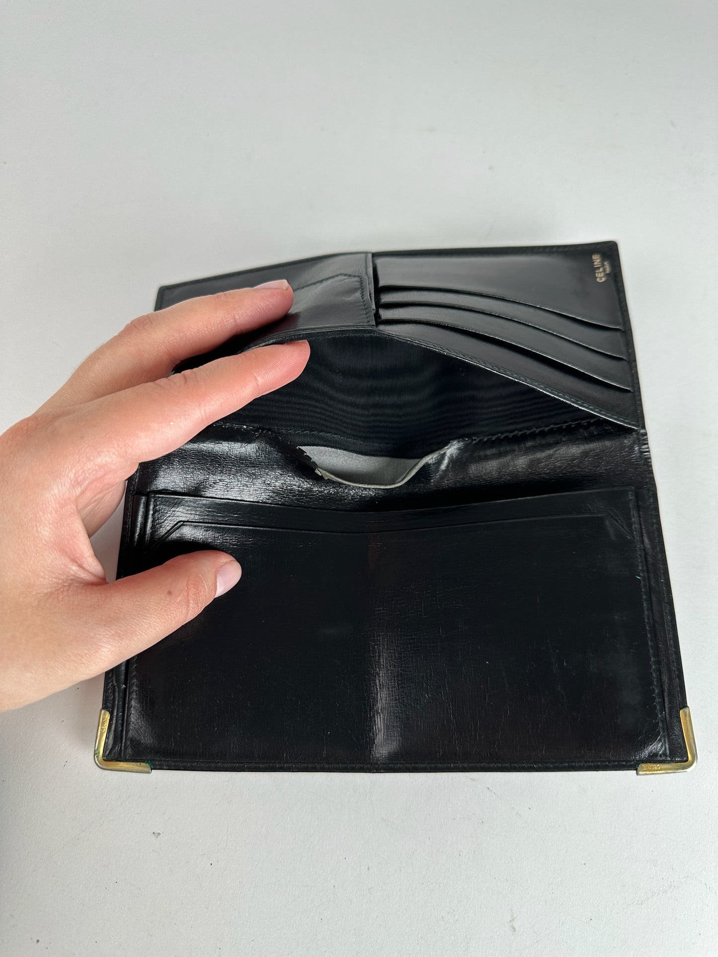 Vintage Celine Paris Leather ID Holder black