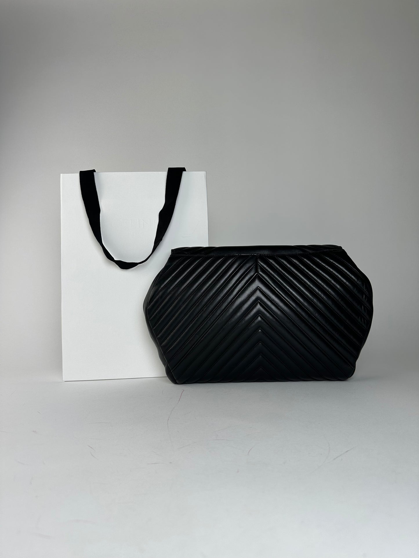 Vintage Givenchy Leather Clutch Abstract Black