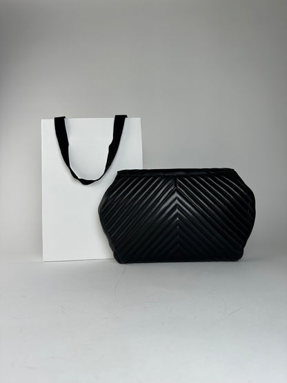 Vintage Givenchy Leather Clutch Abstract Black