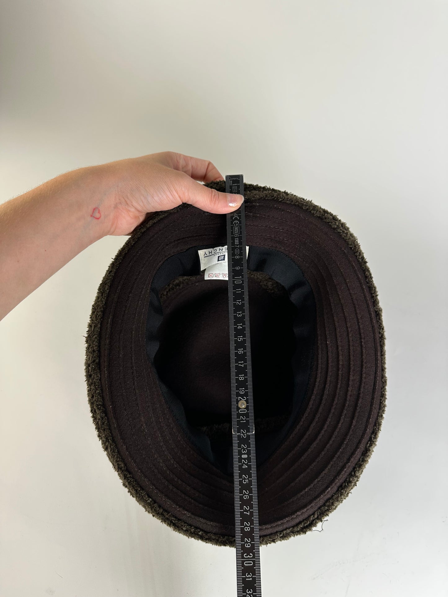 Vintage Givenchy Wool Felt Hat Dark Brown Olive Green