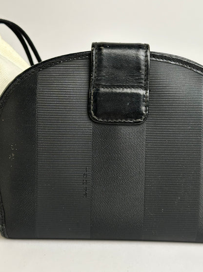 Vintage Fendi Pequin Stripe Cardholder Late 1980s–1990s Black