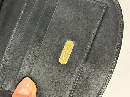 Vintage Fendi Pequin Stripe Cardholder Late 1980s–1990s Black