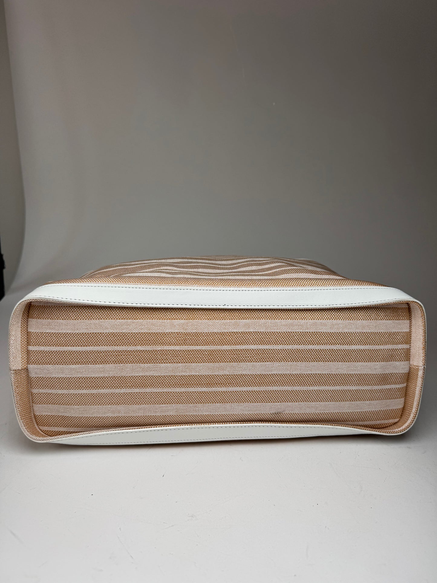 Vintage Courreges Paris 2 Way Shopper beige white