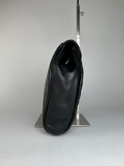 Vintage Givenchy Leather Clutch Abstract Black