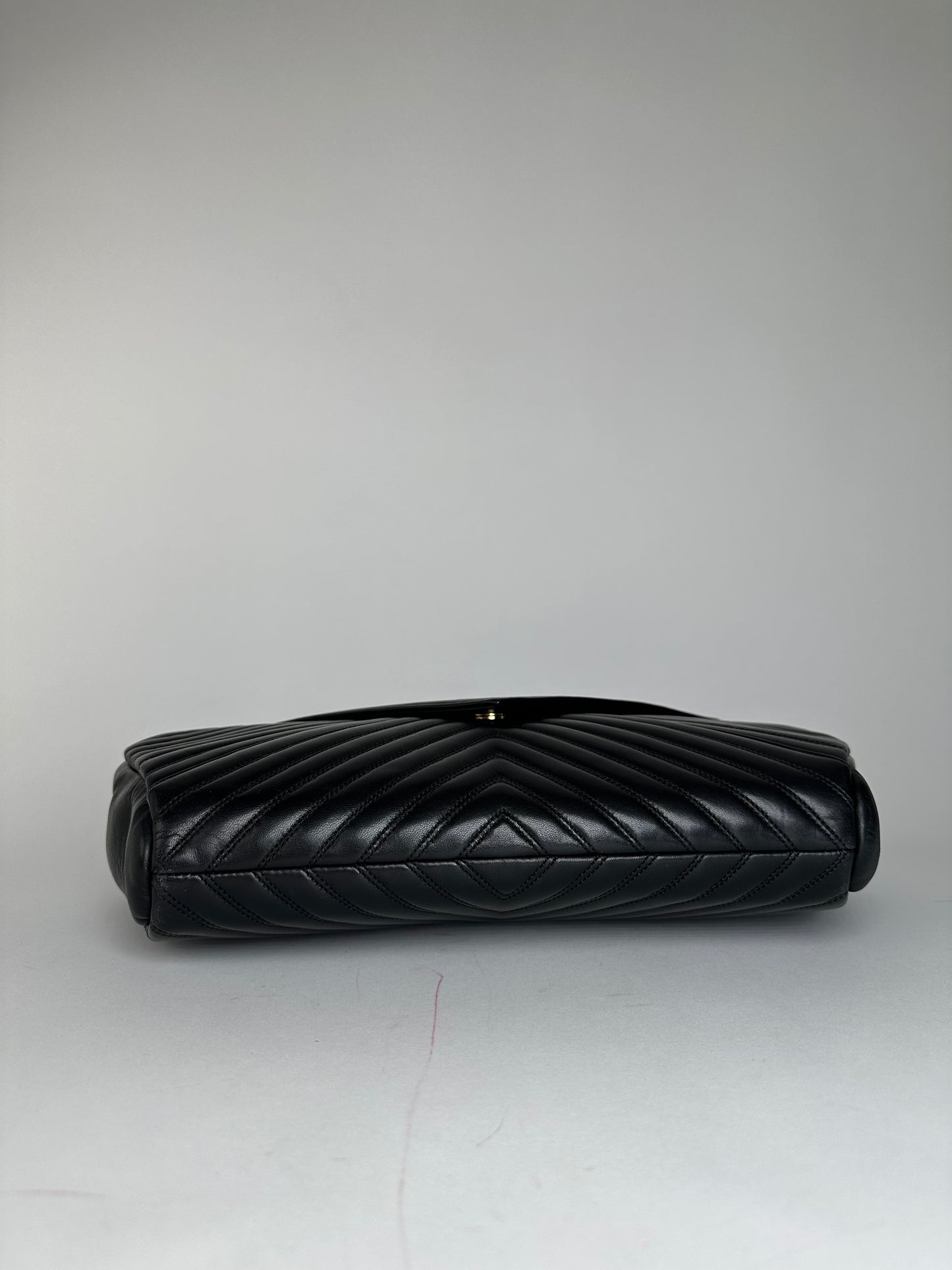 Vintage Givenchy Leather Clutch Abstract Black