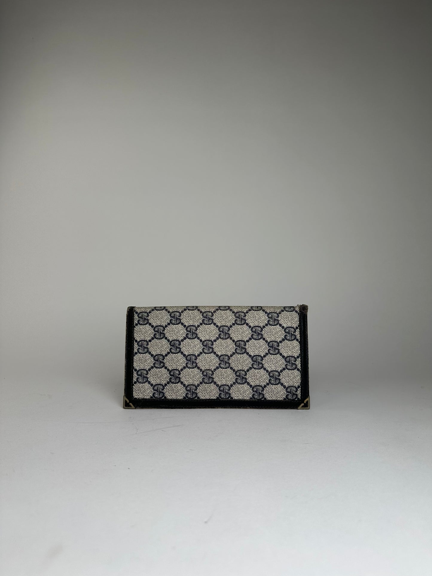 Vintage Gucci GG Supreme Canvas Wallet Beige Navy