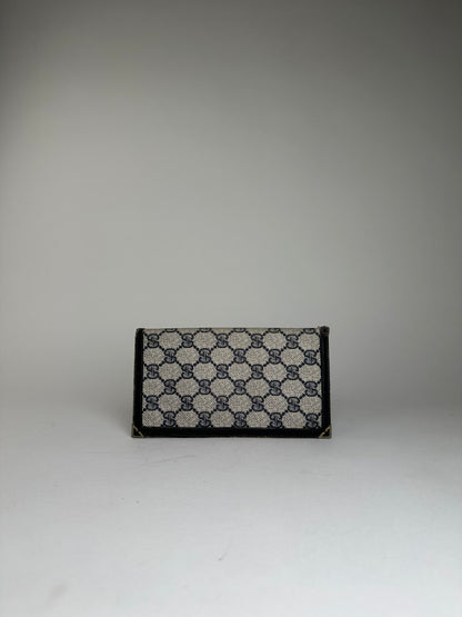Vintage Gucci GG Supreme Canvas Wallet Beige Navy