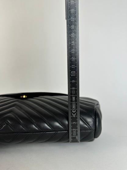 Vintage Givenchy Leather Clutch Abstract Black