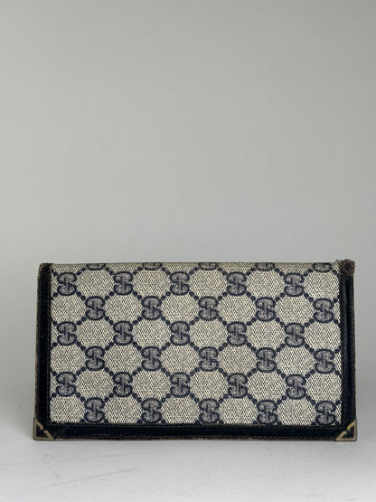 Vintage Gucci GG Supreme Canvas Wallet Beige Navy