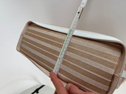 Vintage Courreges Paris 2 Way Shopper beige white