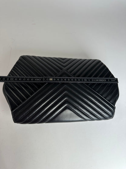 Vintage Givenchy Leather Clutch Abstract Black