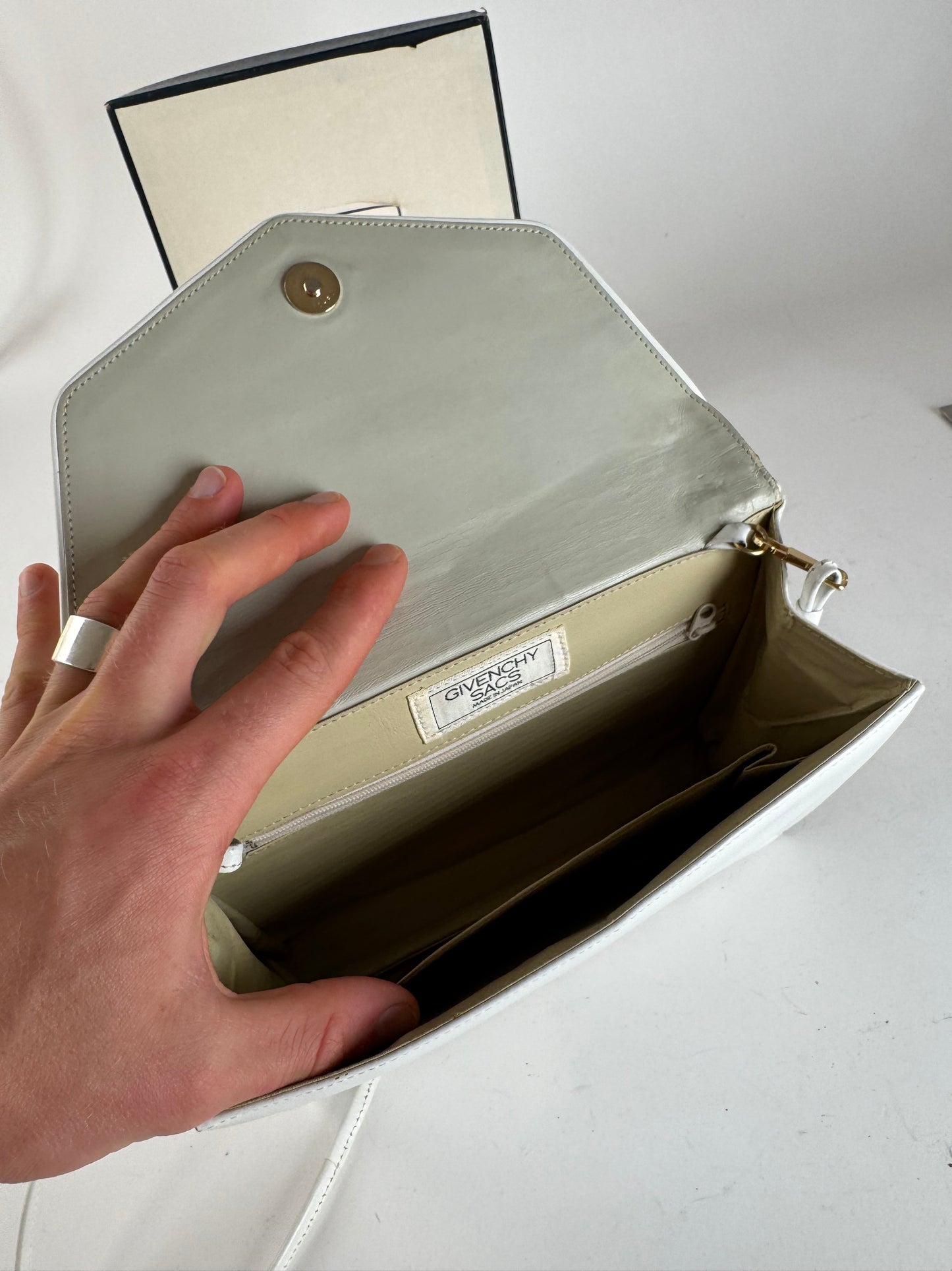 Vintage Givenchy 4G Leather Bag white