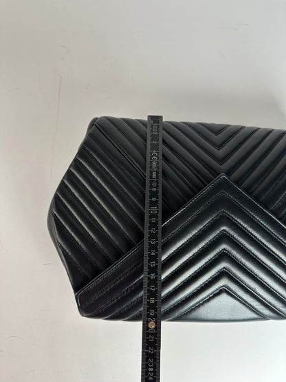Vintage Givenchy Leather Clutch Abstract Black