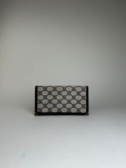 Vintage Gucci GG Supreme Canvas Wallet Beige Navy
