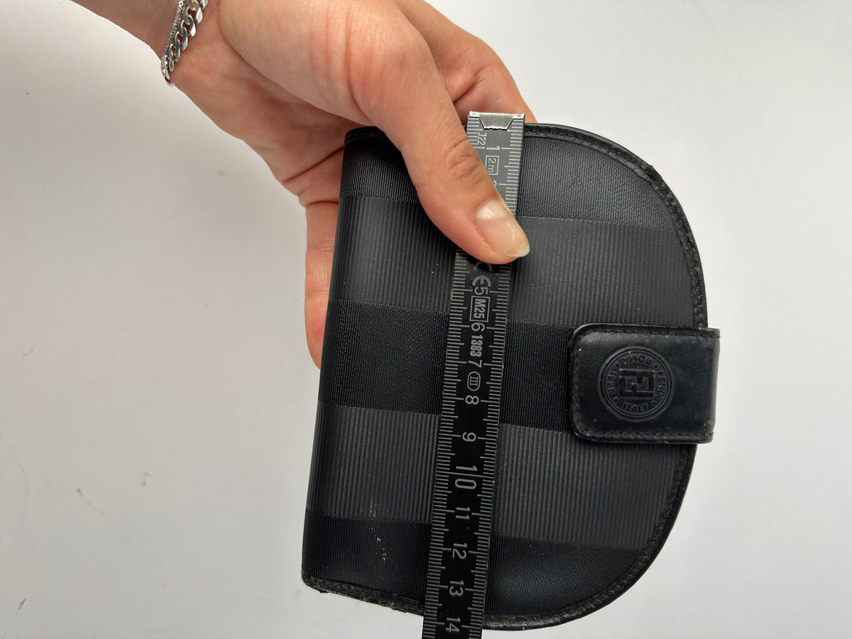 Vintage Fendi Pequin Stripe Cardholder Late 1980s–1990s Black