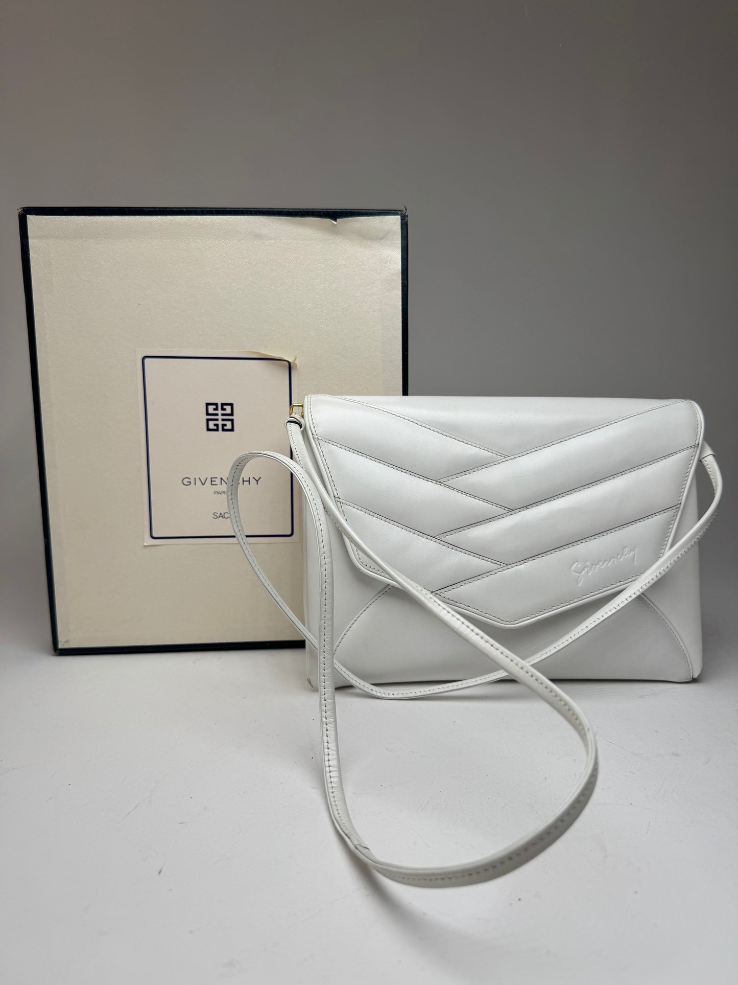 Vintage Givenchy 4G Leather Bag white