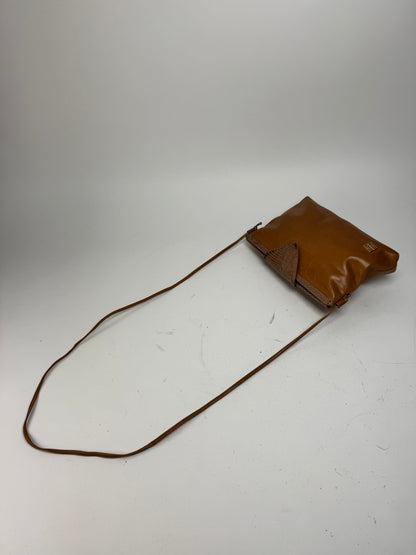 Vintage Givenchy Snake Embossed Leather Crossbody Bag Camel