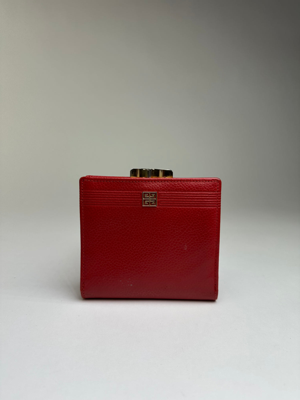 Vintage Givenchy 4G Logo Bifold Wallet Late 1970s Red