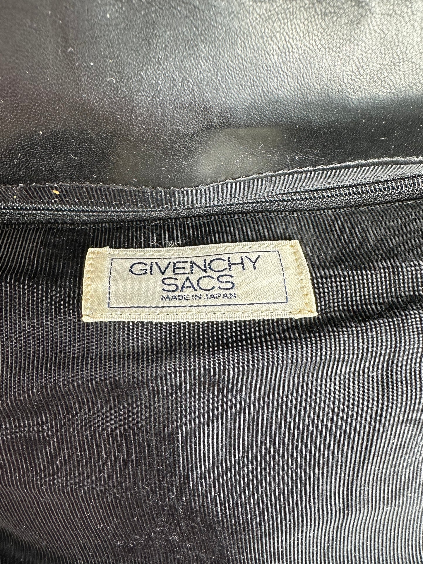 Vintage Givenchy Leather Clutch Abstract Black