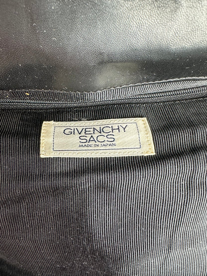 Vintage Givenchy Leather Clutch Abstract Black