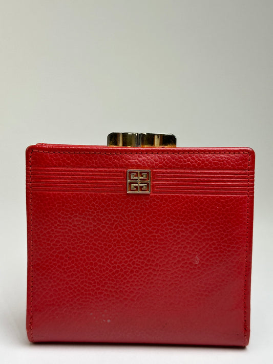 Vintage Givenchy 4G Logo Bifold Wallet Late 1970s Red
