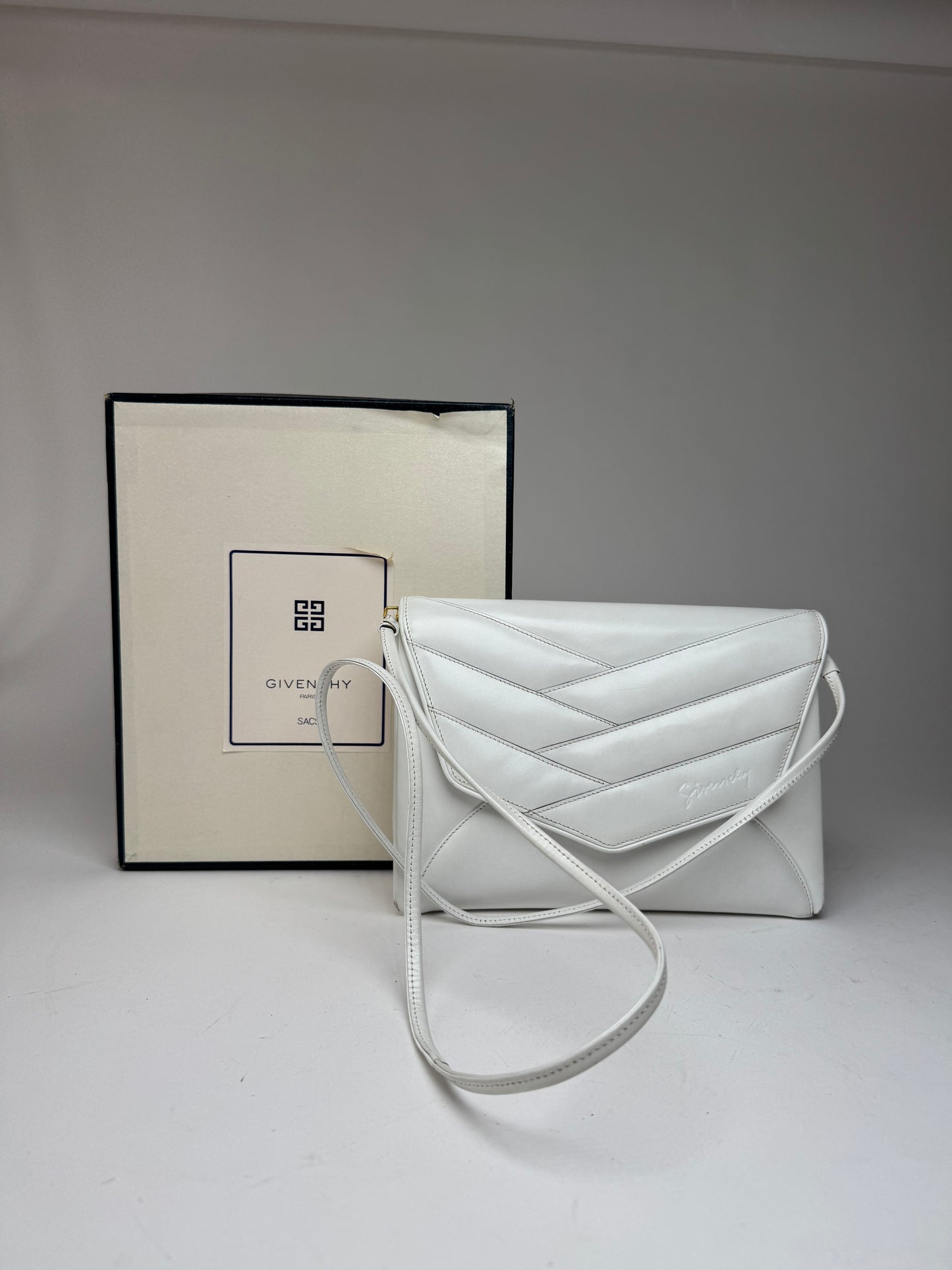 Vintage Givenchy 4G Leather Bag white