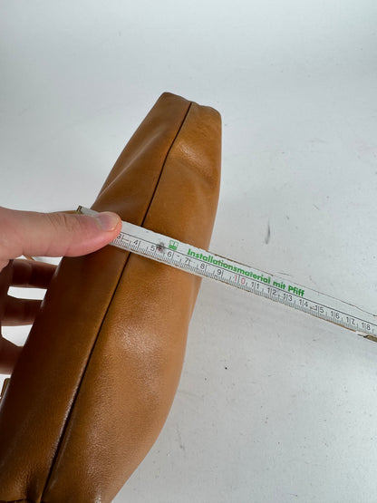 Vintage Givenchy Snake Embossed Leather Crossbody Bag Camel