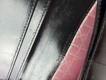 Vintage Dior Leather Wallet Black Silver-tone Clasp