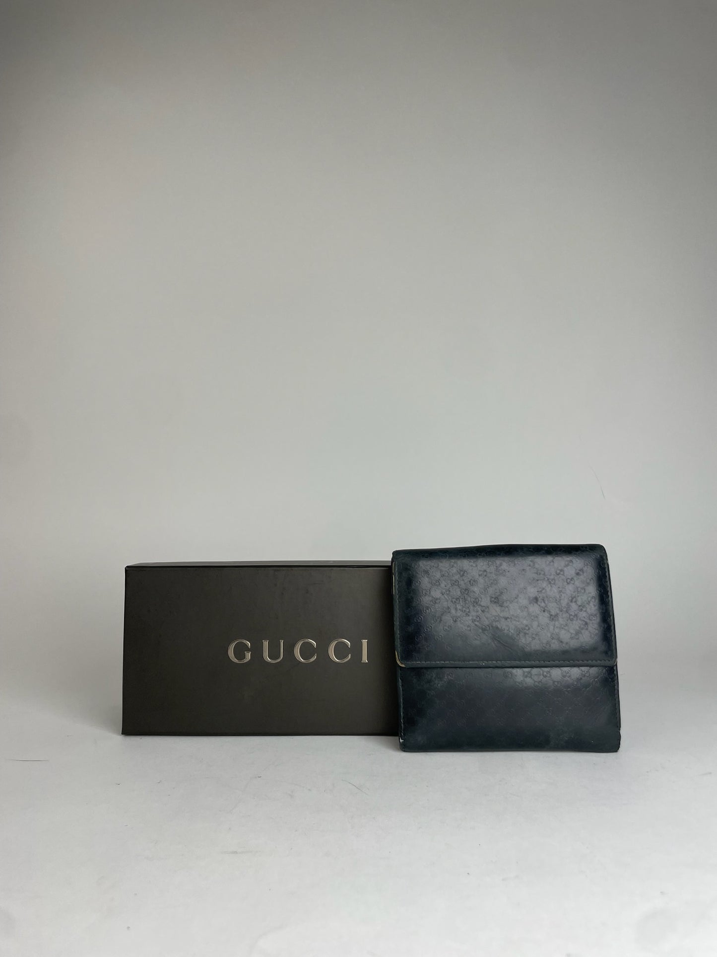 Vintage Gucci Monogram Jackie Leather Wallet Black