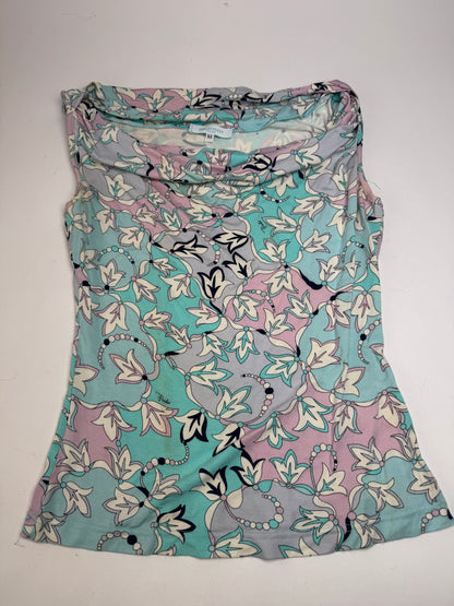 Vintage Emilio Pucci Abstract Top Blue White Purple