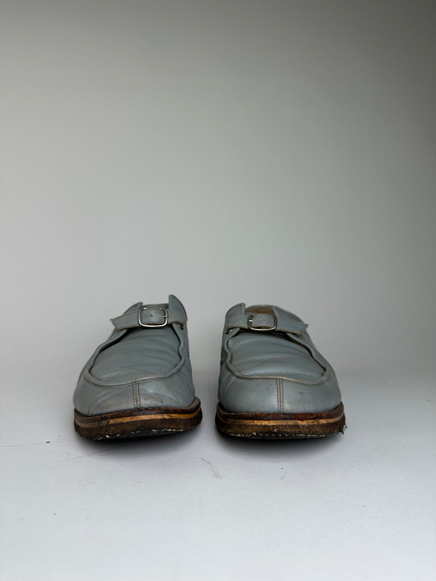 Vintage Comme des Garçons Leather Monk Strap Shoes Light Blue EU26.5