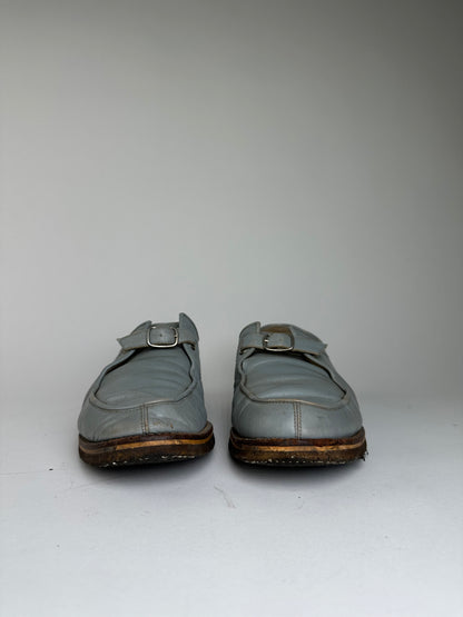 Vintage Comme des Garçons Leather Monk Strap Shoes Light Blue EU26.5