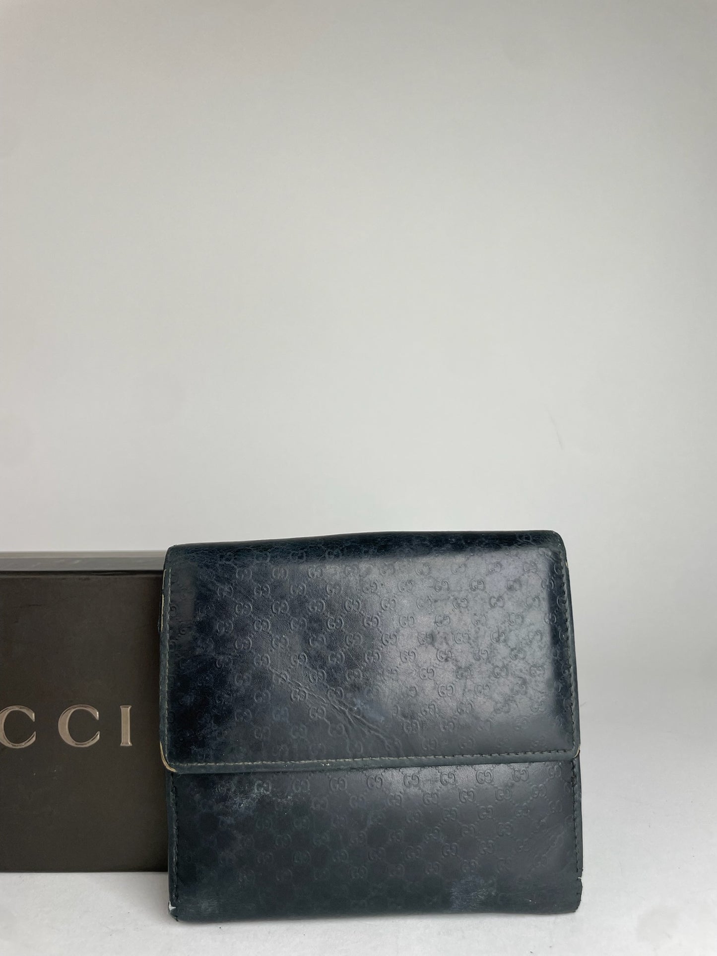 Vintage Gucci Monogram Jackie Leather Wallet Black