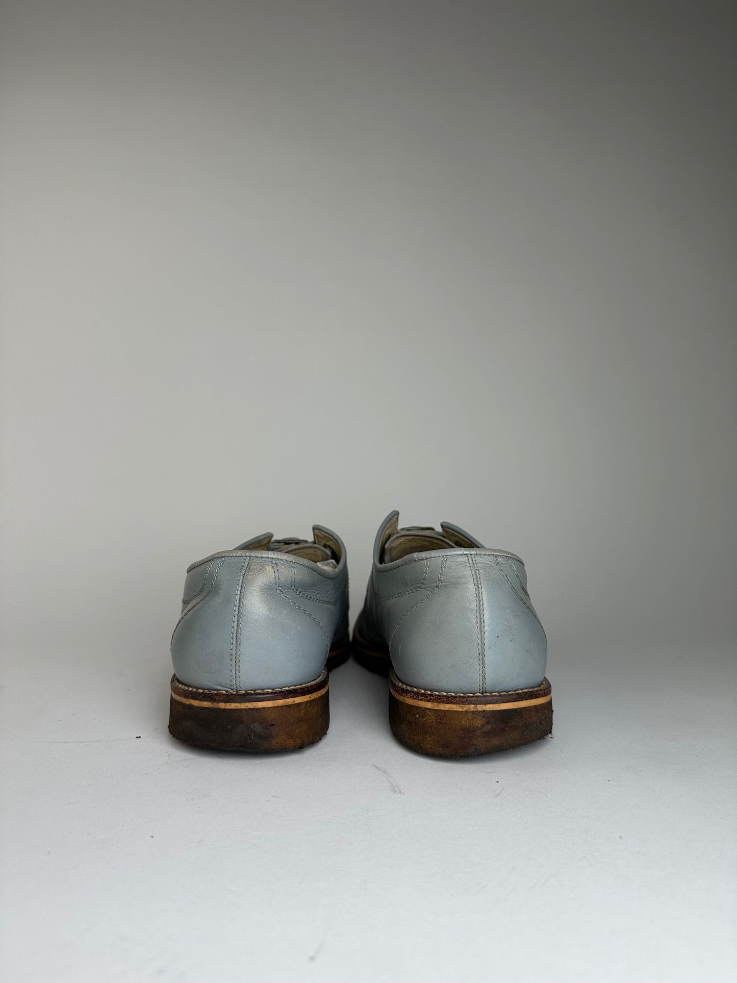 Vintage Comme des Garçons Leather Monk Strap Shoes Light Blue EU26.5