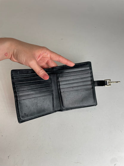 Vintage Gucci Monogram Jackie Leather Wallet Black