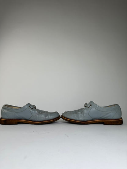 Vintage Comme des Garçons Leather Monk Strap Shoes Light Blue EU26.5